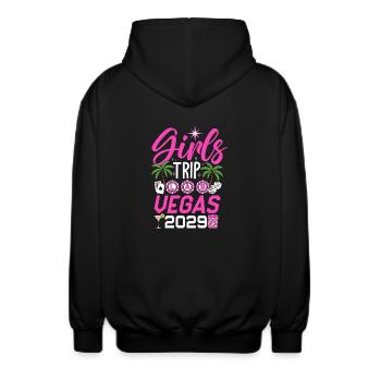 Girls Trip Las Vegas 2029 - Unisex Kapuzenjacke - Schwarz - Hinten - AI Model Male 185 light (185cm)