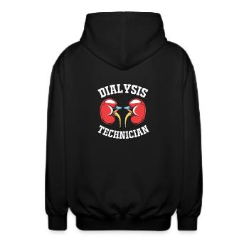 Dialyse-Techniker - Unisex Kapuzenjacke - Schwarz - Hinten - AI Model Male 185 light (185cm)
