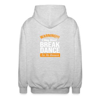 Breakdancing - Unisex Hooded Jacket - light heather grey - Back - AI Model Male 185 light (185cm)