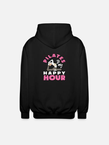 Pilates is my happy hour - Unisex Hooded Jacket - black