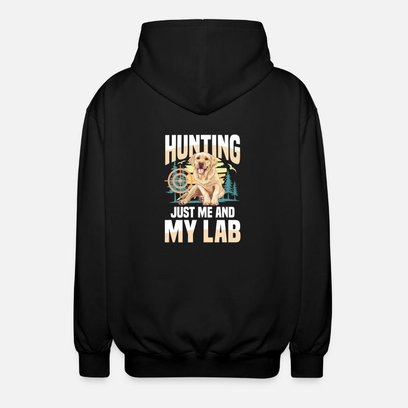 Jagd Mit Labrador - Unisex Kapuzenjacke - Schwarz