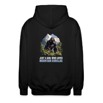 Berggorillas Berggorilla - Unisex Kapuzenjacke - Schwarz - Hinten - AI Model Male 185 light (185cm)