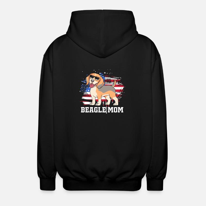 Beagle Mama Mutter Hundemama - Unisex Kapuzenjacke - Schwarz