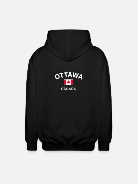 Ottawa Canada Drapeau canadien - Veste à capuche unisexe - noir