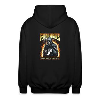 Reizdarm-Syndrom Reaper IBS Gothic--Humor - Unisex Kapuzenjacke - Schwarz - Hinten - AI Model Male 185 light (185cm)