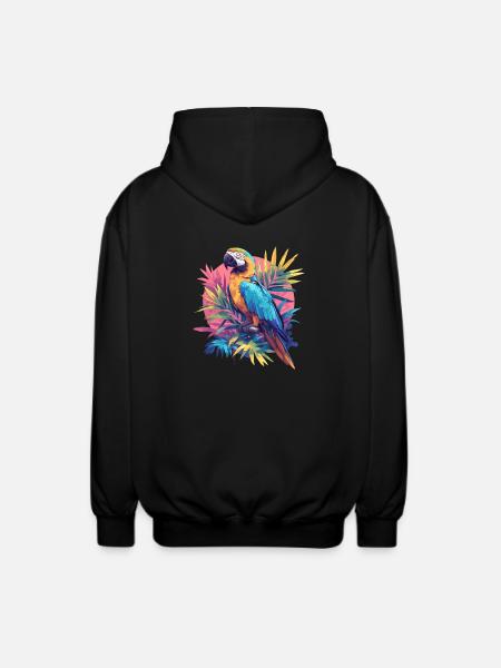 Parrot Parrot Parrot - Unisex Hooded Jacket - black
