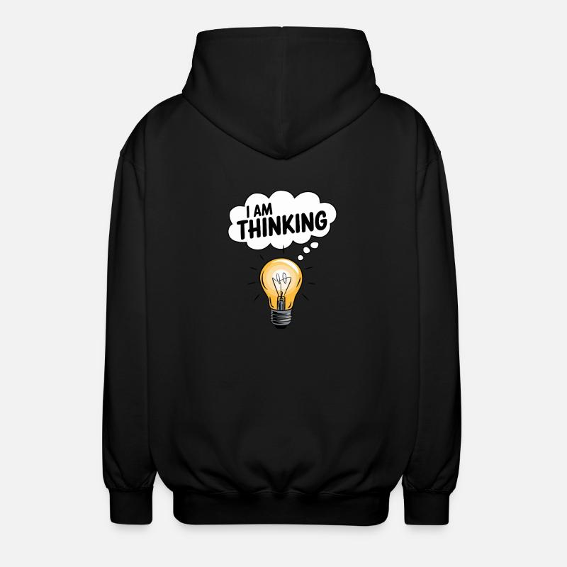 Je pense ampoule Pensée Nuage de pensée Créativité - Veste à capuche unisexe - noir
