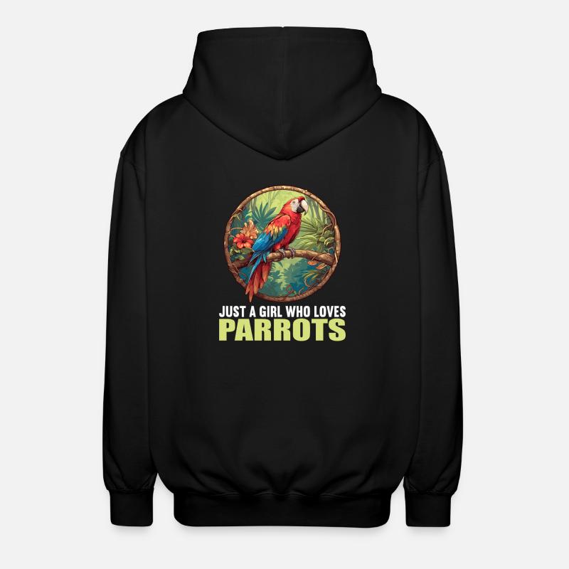 Parrot Parrot Parrot - Unisex Hooded Jacket - black