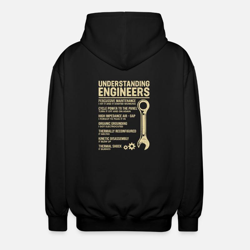 UNDERSTANDING ENGINEERS - Unisex Hooded Jacket - black