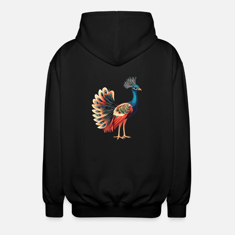 Pfaue Pfau - Unisex Kapuzenjacke - Schwarz