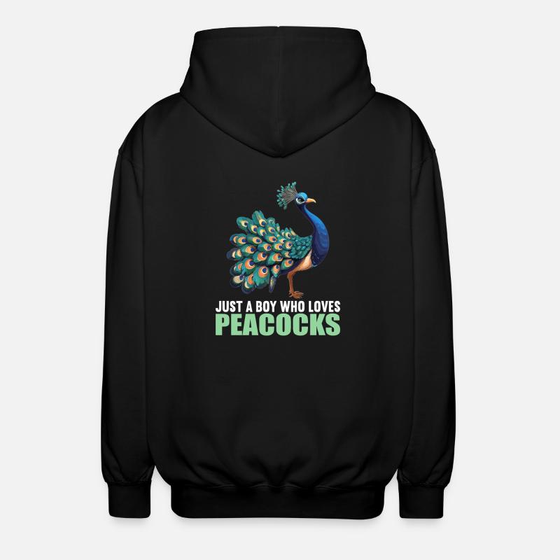 Pfaue Pfau - Unisex Kapuzenjacke - Schwarz