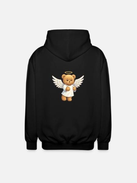 Teddybär Engel - Unisex Kapuzenjacke - Schwarz