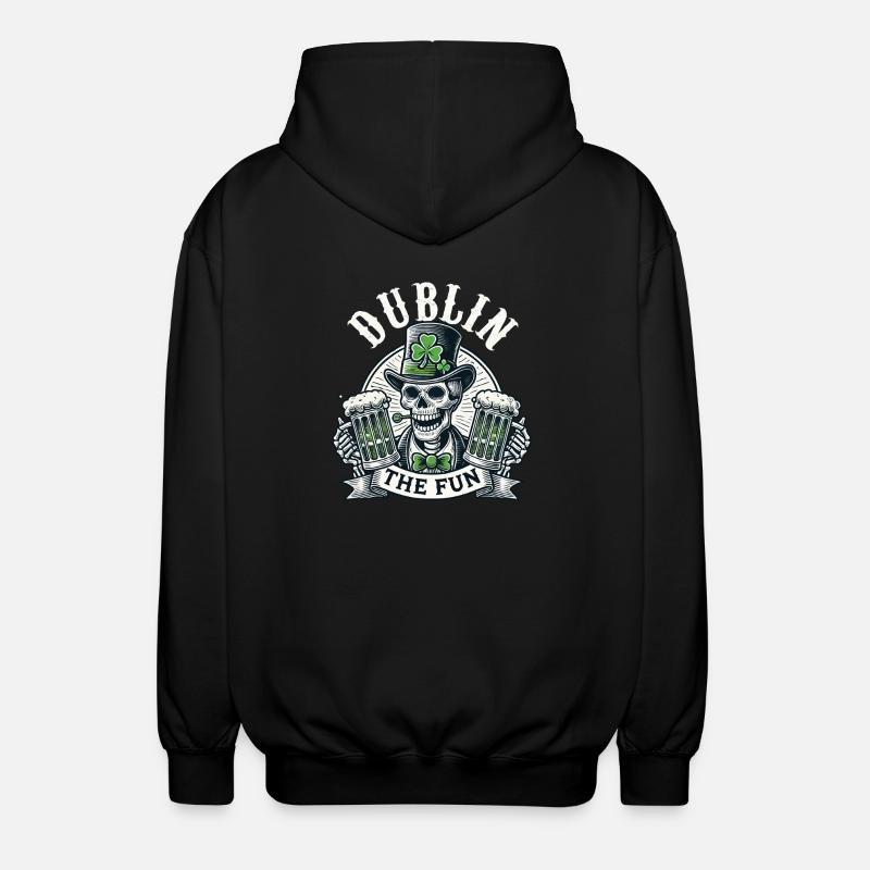 Saint-Patrick Dublin Le Crâne Amusant - Veste à capuche unisexe - noir