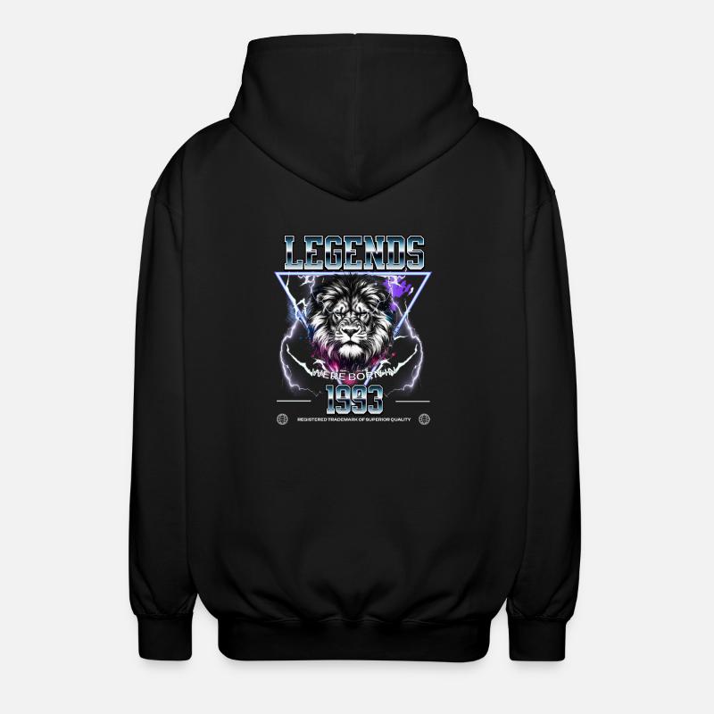 1993 Birthday Legend Leo - Unisex Hooded Jacket - black