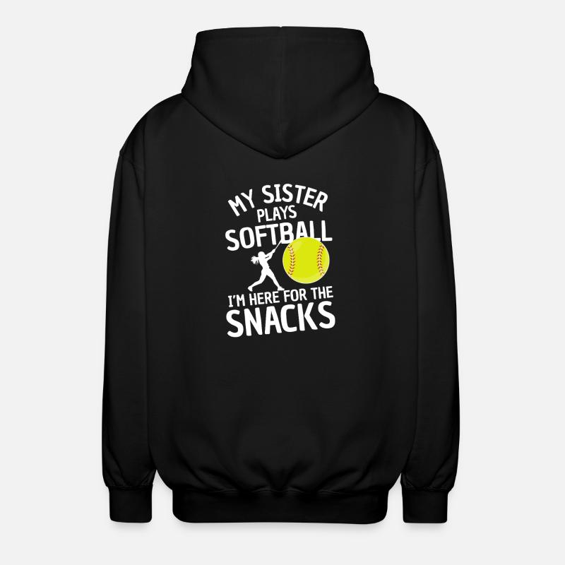 Funny Softball Saying Siblings - Unisex Hooded Jacket - black