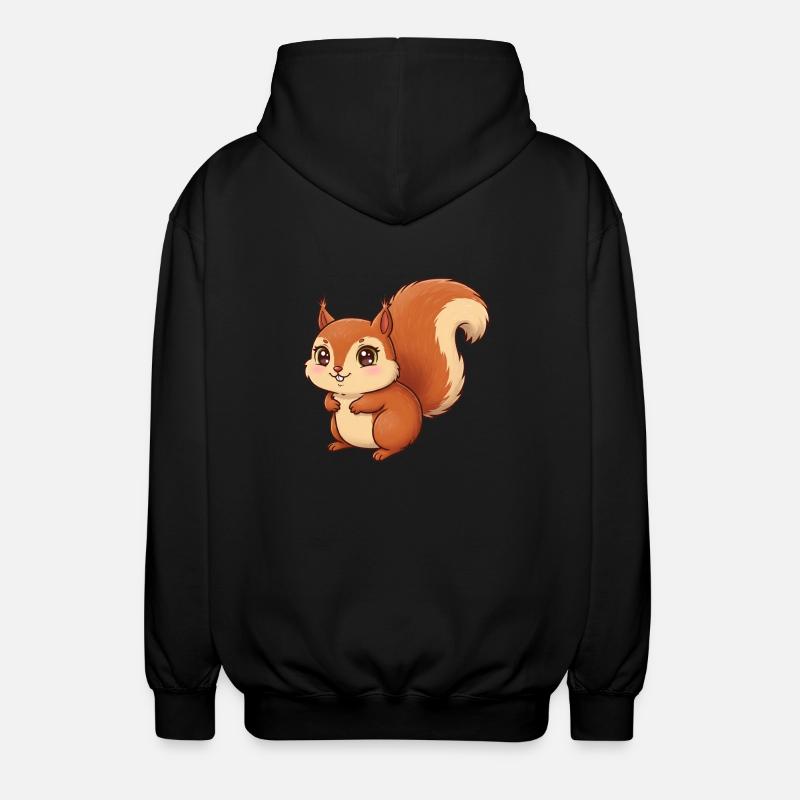 Tier Cartoon Eichhörnchen - Unisex Kapuzenjacke - Schwarz