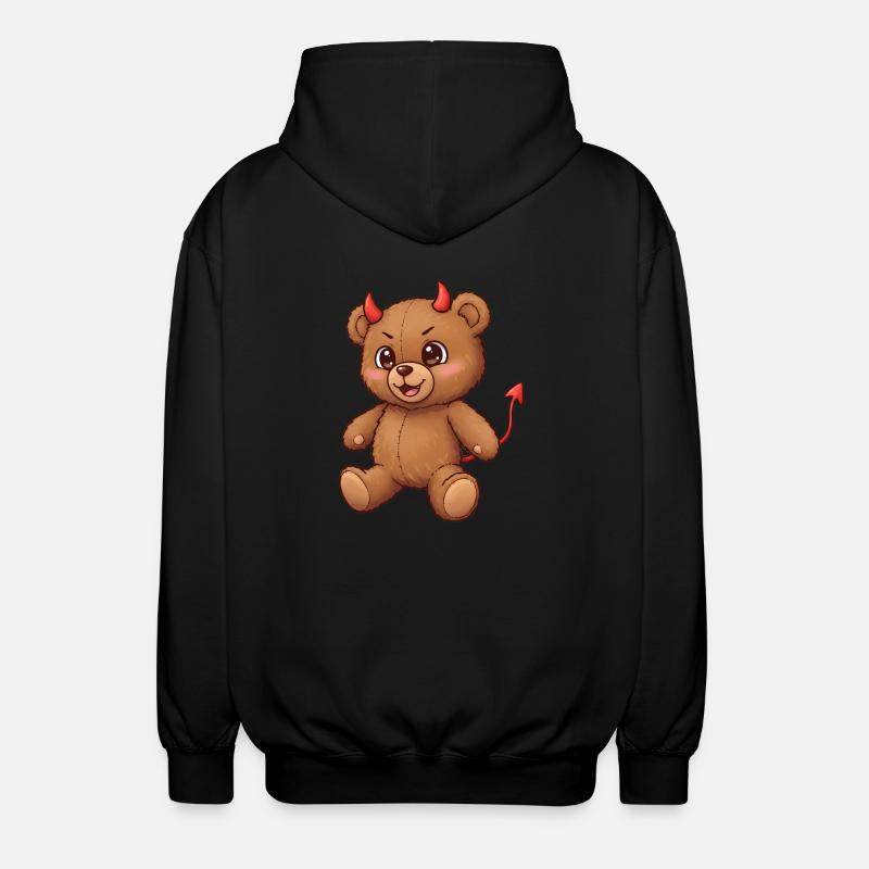 Teddy Bear Devil - Unisex Hooded Jacket - black