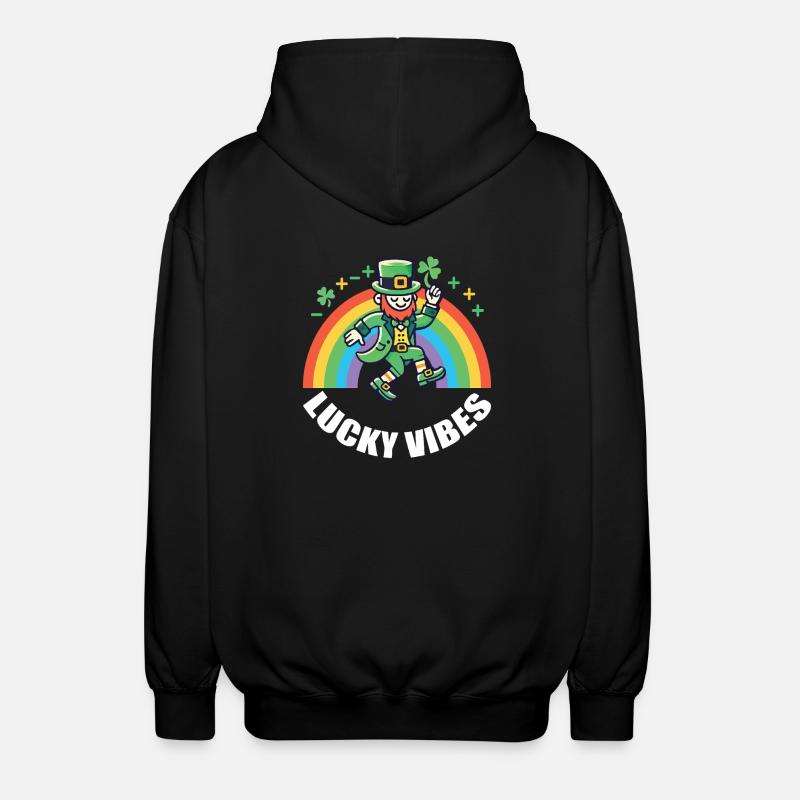 Saint-Patrick Happy Vibes Arc-en-ciel - Veste à capuche unisexe - noir