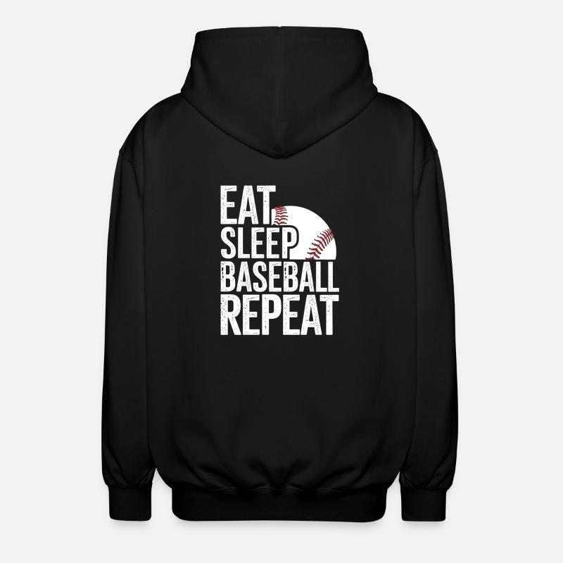 Eat Sleep Baseball Repeat - Unisex Hooded Jacket - black
