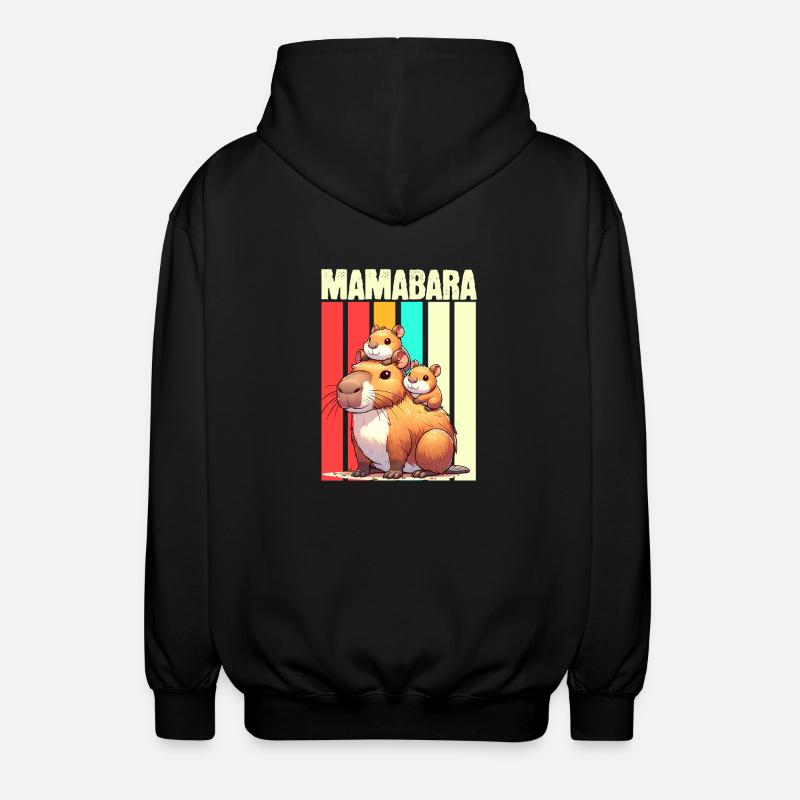 Mamabara Mère Capybara - Veste à capuche unisexe - noir