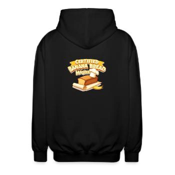 Amateur de pain aux bananes Amateur de pâtisserie Cozy - Veste à capuche unisexe - noir - Dos - AI Model Male 185 light (185cm)