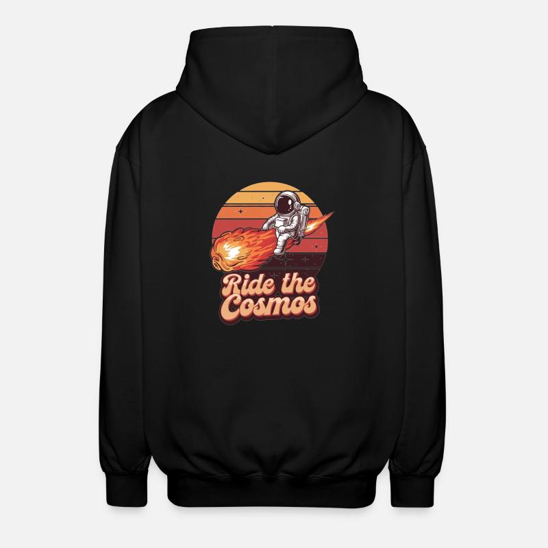 Astronaut auf Meteor - Unisex Kapuzenjacke - Schwarz