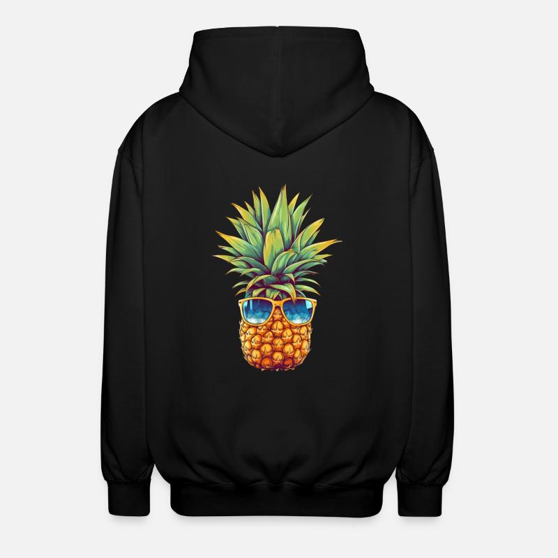 Pineapple with sunglasses: summer coolness - Unisex Hooded Jacket - black