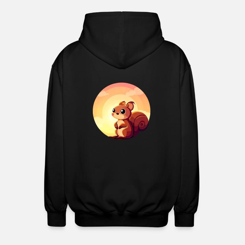 Squirrel Round Sunset Design - Veste à capuche unisexe - noir
