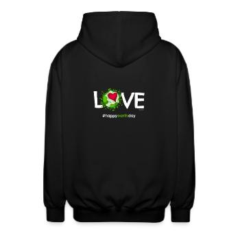 T-shirt de jour de la terre heureux « L'amour » - Veste à capuche unisexe - noir - Dos - AI Model Male 185 light (185cm)