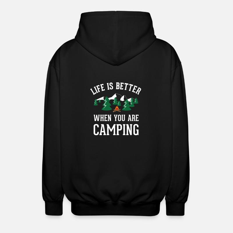 Camp lustige Geschenkidee - Unisex Kapuzenjacke - Schwarz