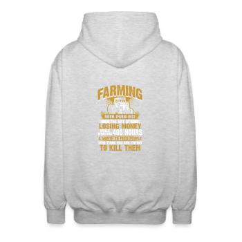 Farming - Farmer - Veste à capuche unisexe - gris clair chiné - Dos - AI Model Male 185 light (185cm)