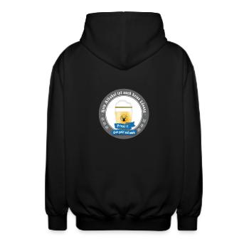 bier bierdeckel prost weizen party LOL - Unisex Kapuzenjacke - Schwarz - Hinten - AI Model Male 185 light (185cm)