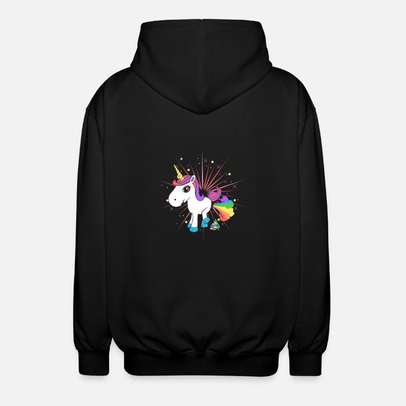 Pupsendes Einhorn - Unisex Kapuzenjacke - Schwarz
