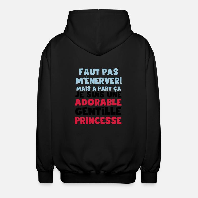 une adorable gentille princesse - Veste à capuche unisexe - noir