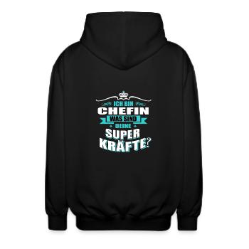 CHEFIN-Superkräfte GESCHENK - Unisex Kapuzenjacke - Schwarz - Hinten - AI Model Male 185 light (185cm)