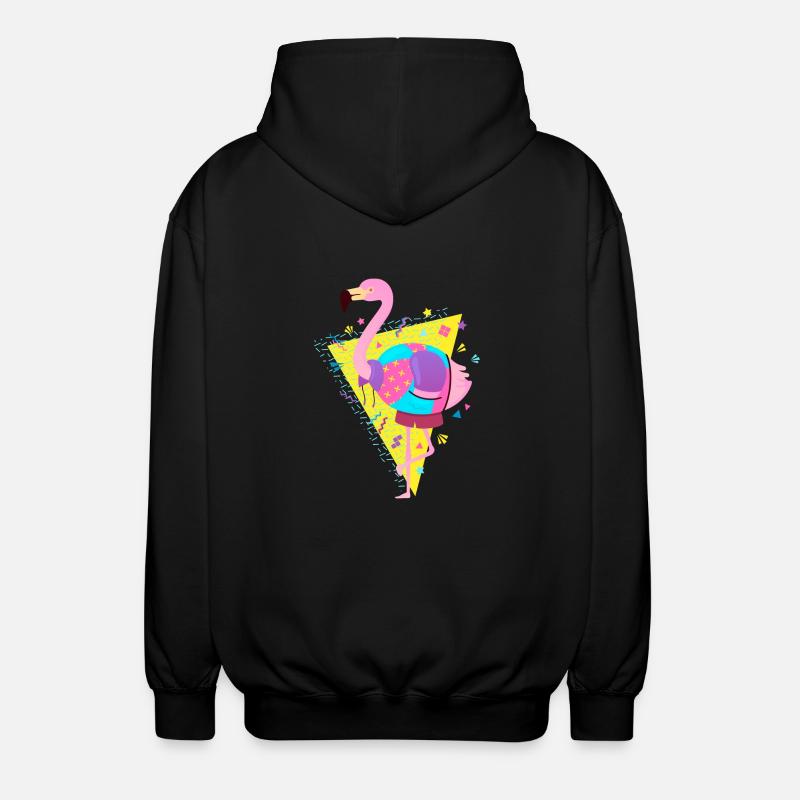80s Style Flamingo - Veste à capuche unisexe - noir