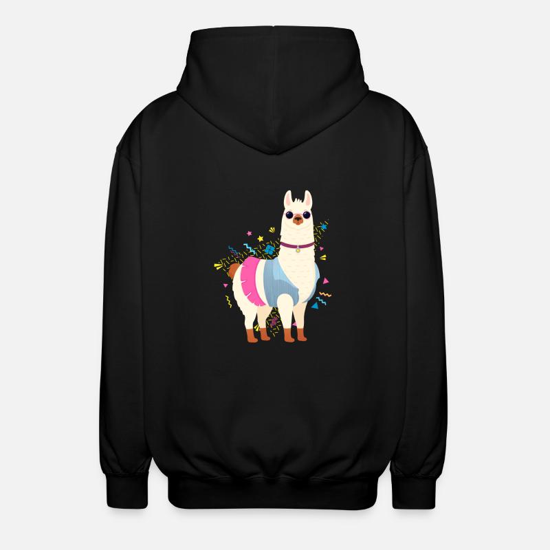 90s Style Llama - Veste à capuche unisexe - noir