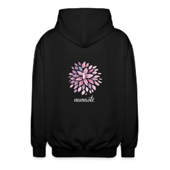 Yoga Lotus Blume Namaste Frau Balance Studio om lo - Unisex Kapuzenjacke - Schwarz - Hinten - AI Model Male 185 light (185cm)