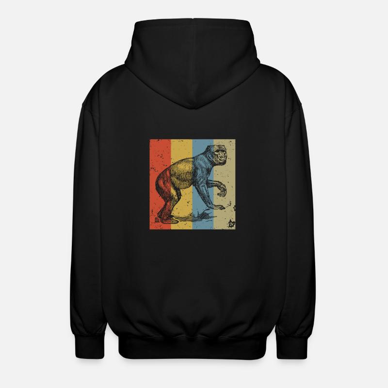 Rette den Gorilla - retro Geburtstagsgeschenk - Unisex Kapuzenjacke - Schwarz