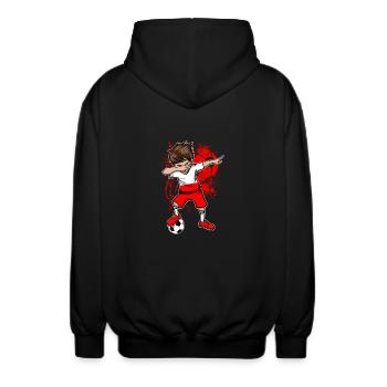 Polen Fußball Nationalmannschaft WM - Unisex Kapuzenjacke - Schwarz - Hinten - AI Model Male 185 light (185cm)