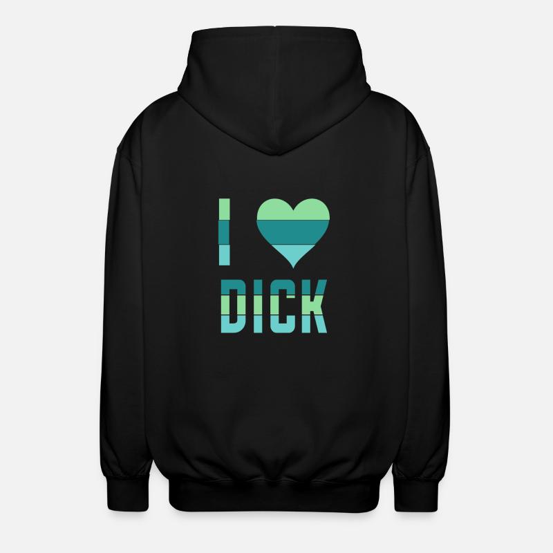 Ich liebe (Herz-) Dick - Unisex Kapuzenjacke - Schwarz