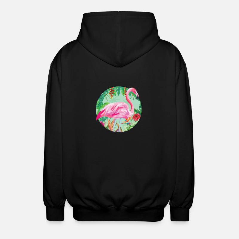 Flamingo - Unisex Kapuzenjacke - Schwarz