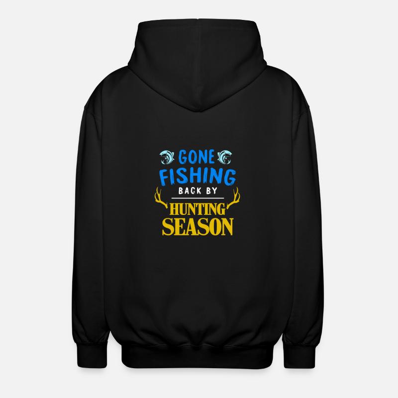 Fischen und Jagen Geschenkidee - Unisex Kapuzenjacke - Schwarz