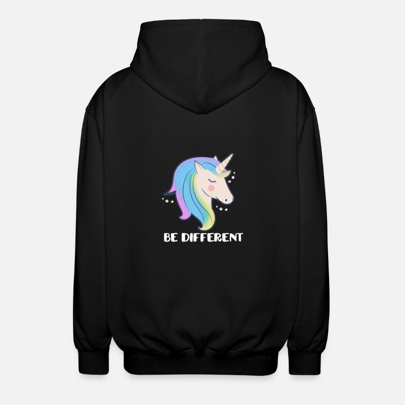 Sei ein anderes Einhorn - Unisex Kapuzenjacke - Schwarz