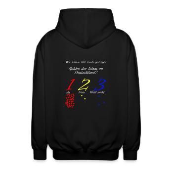 Does Islam become Germany? Pro Islam - Unisex Hooded Jacket - black - Back - AI Model Male 185 light (185cm)