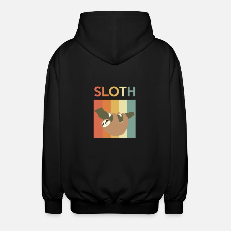 Faultier - Bunt - relaxen - chillen - Geschenk - Unisex Kapuzenjacke - Schwarz