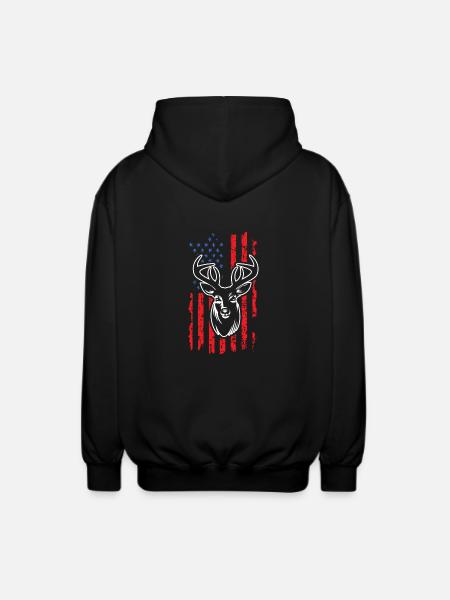 Hirsch jagen - Unisex Kapuzenjacke - Schwarz