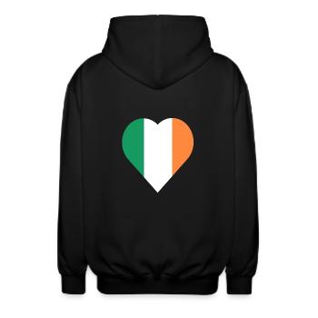 Irland Liebesherz - Unisex Kapuzenjacke - Schwarz - Hinten - AI Model Male 185 light (185cm)