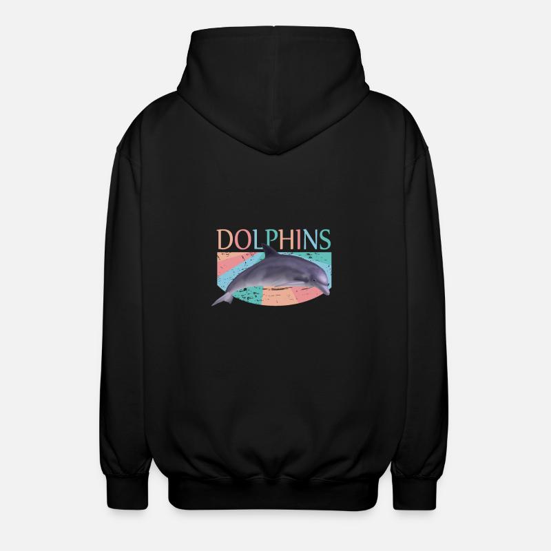 Delfin - Unisex Kapuzenjacke - Schwarz
