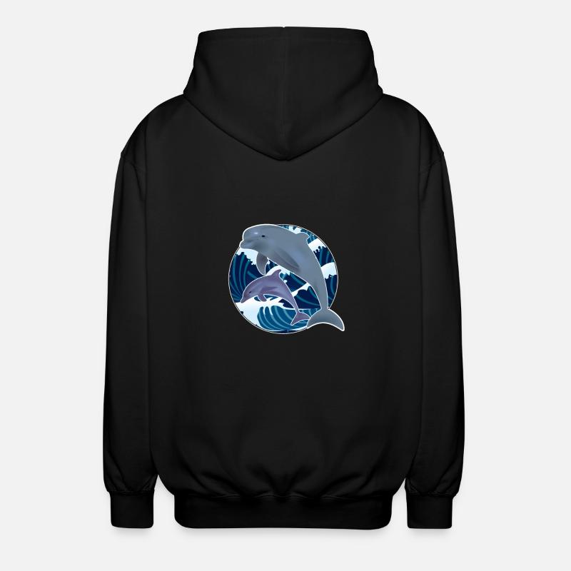 dauphin - Veste à capuche unisexe - noir